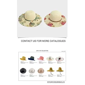 Fashion cheaper printed panama straw hat