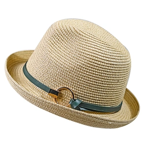 Summer Cool metal accessories natural wholesale straw cowboy hats