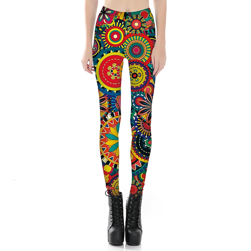 Women's Digital Printed Leggings Full-Length Regular Size Yoga Workout Leggings Pants Soft Capri