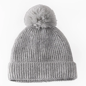 Women 's Wholesale winter custom knitted w pom pom beanie hat