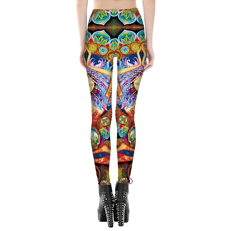 Women's Digital Printed Leggings High Waist Stretchy Ankle Sexy Pants