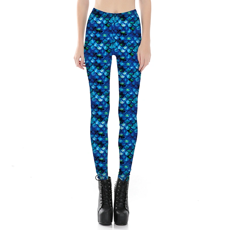 Blue Milk Digital Print Women Mermaid Leggings
