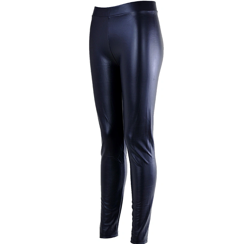 shiny black color tights sexy leather leggings