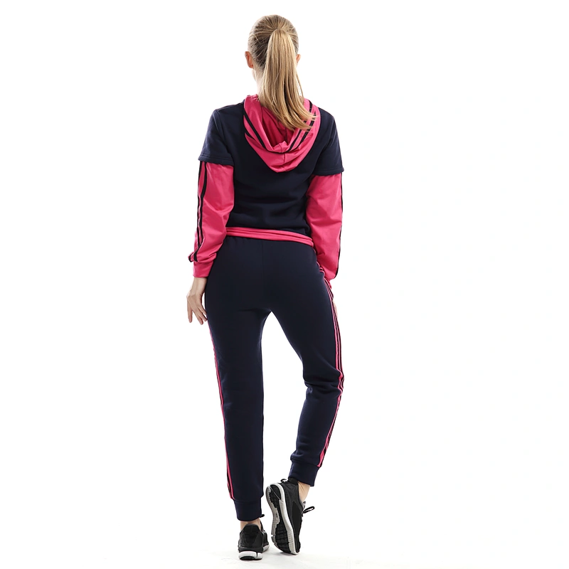 Full Length And Sleeve Loose Casual Contrast Color Woman Fitness Suit