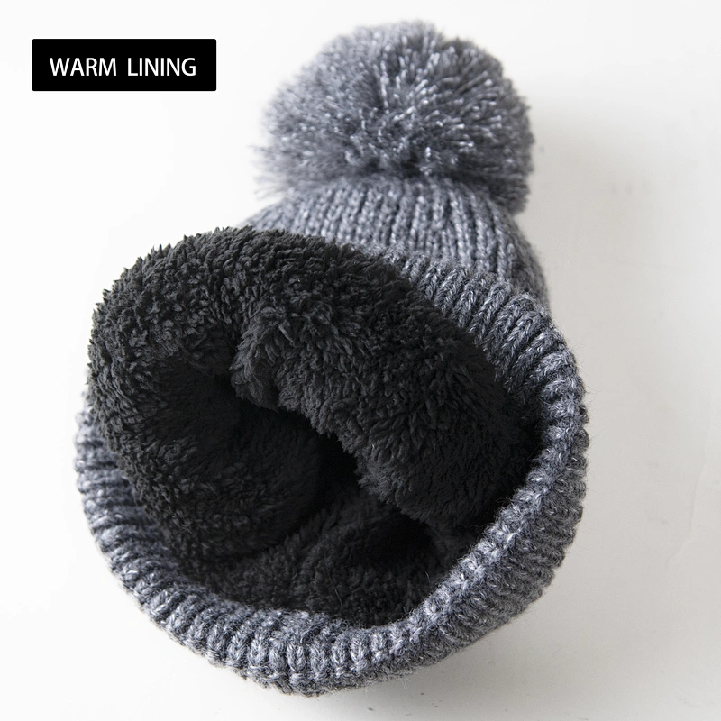 Women 's Wholesale winter custom knitted w pom pom beanie hat