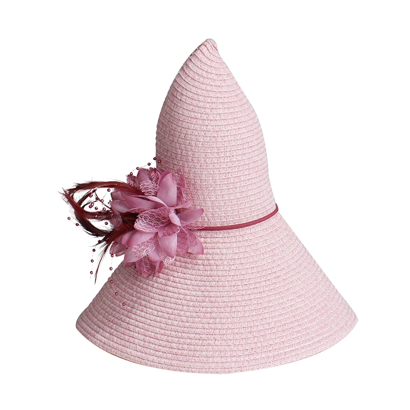 Good Quality UV Protection Washable and Foldable UV Sunscreen One Removable Flower Pin Decoration Summer Beach Straw Hat