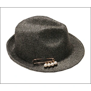 Wholesale Fake Wool Felt Brooch pearl Fedora Hats For Women