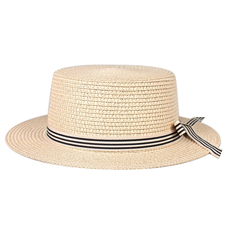 Wholesale China Natural Color Summer natural girl straw boater hat wholesale