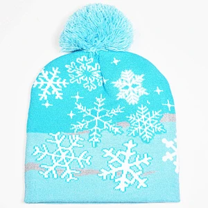 Hot Sell New Design Christmas Hallowmas Festival Kids Beanie Scarf With Led Flashing Light ,Hot selling OEM New Design Unisex