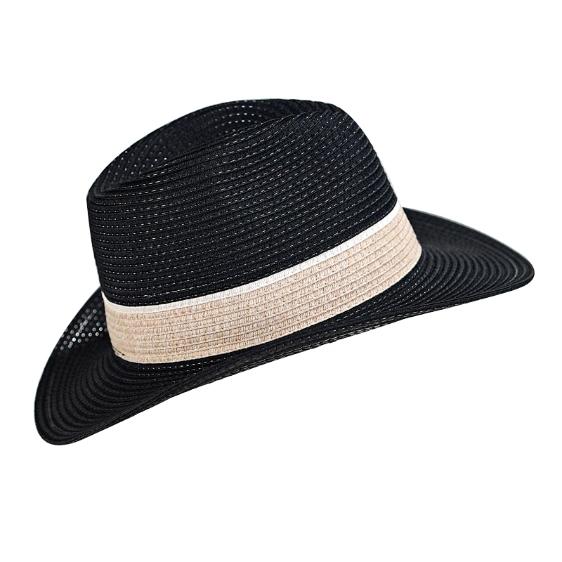 Wholesale Summer Anti- Sunshine Black Men Panama Jack Hat