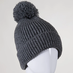 Women 's Wholesale winter custom knitted w pom pom beanie hat