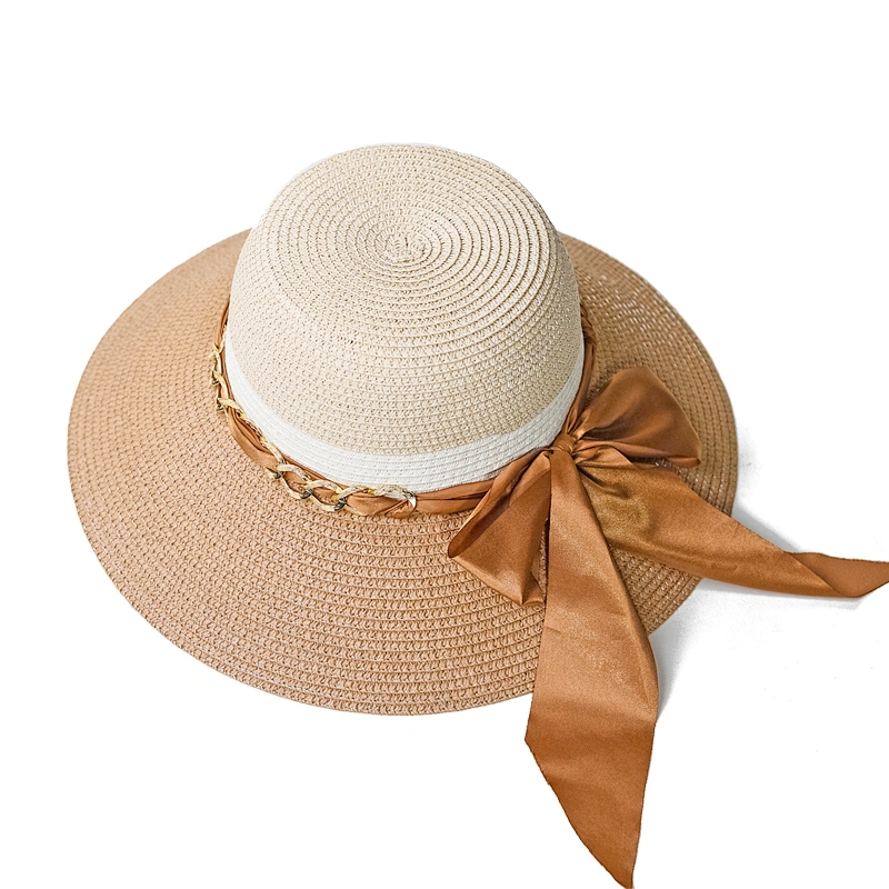 White and nature Summer 100%paper straw hats for women