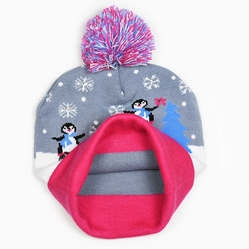 2020 LED Light-up Knitted Holiday Christmas Beanie Hat Winter Beanie With Led Lights