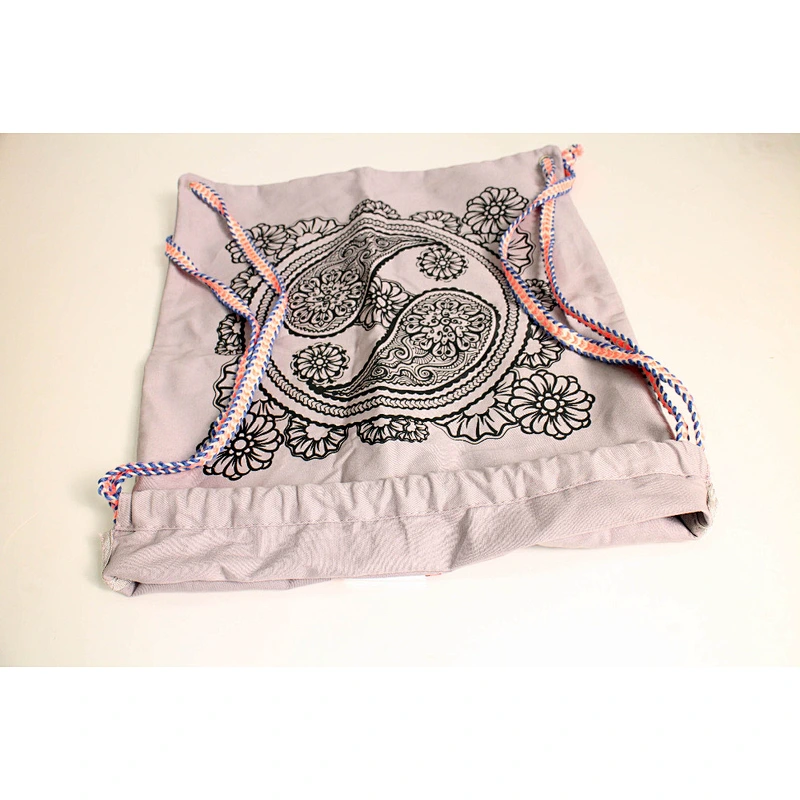 Fashion Printing Women Cotton Twill Rope bag