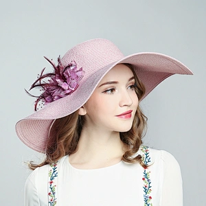 Good Quality UV Protection Washable and Foldable UV Sunscreen One Removable Flower Pin Decoration Summer Beach Straw Hat
