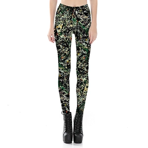 Women's Printed Leggings, High Waist Spandex Stretchy Tights Leggings Pants