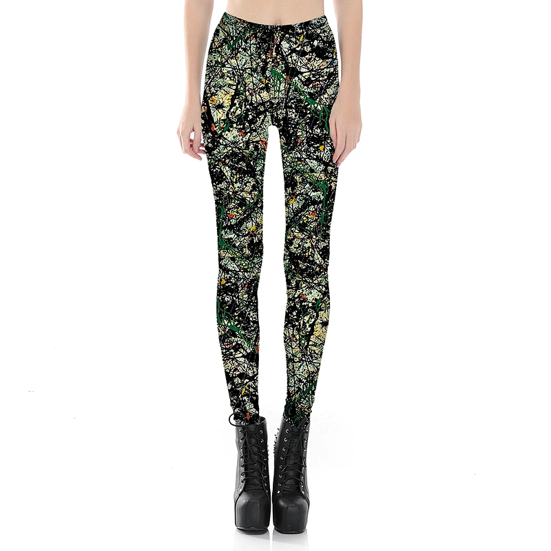 Women's Printed Leggings, High Waist Spandex Stretchy Tights Leggings Pants