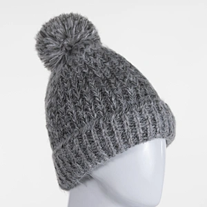 2020 Fashion winter hat fake fur  pom pom knitted custom Beanie