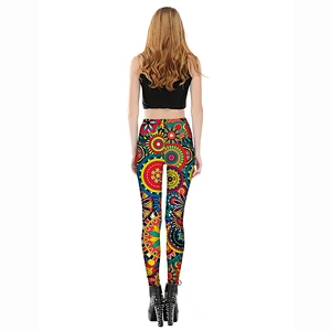 Women's Digital Printed Leggings Full-Length Regular Size Yoga Workout Leggings Pants Soft Capri