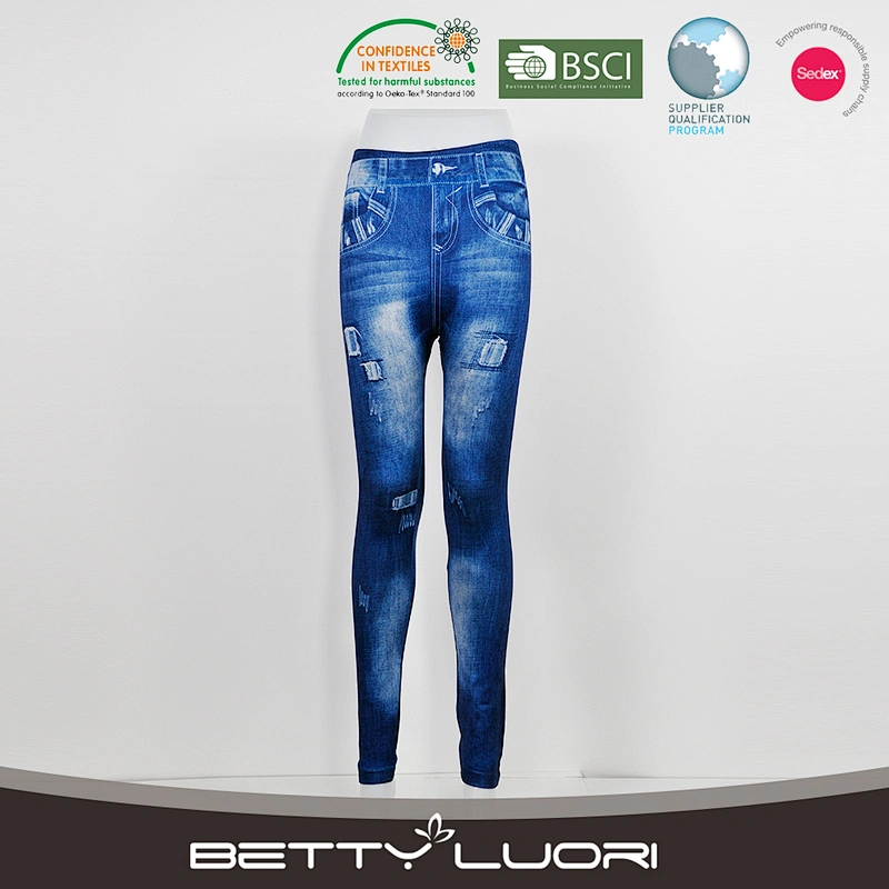 Hot Selling leggings cotton ripped women jeans high waisted capri leggings fitness womens