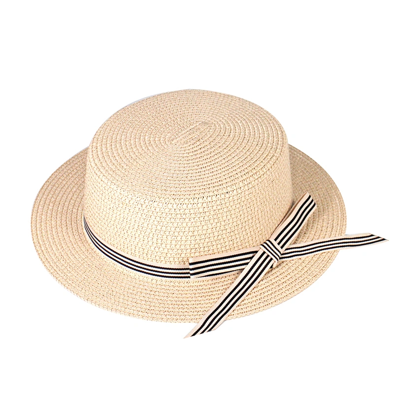Wholesale China Natural Color Summer natural girl straw boater hat wholesale