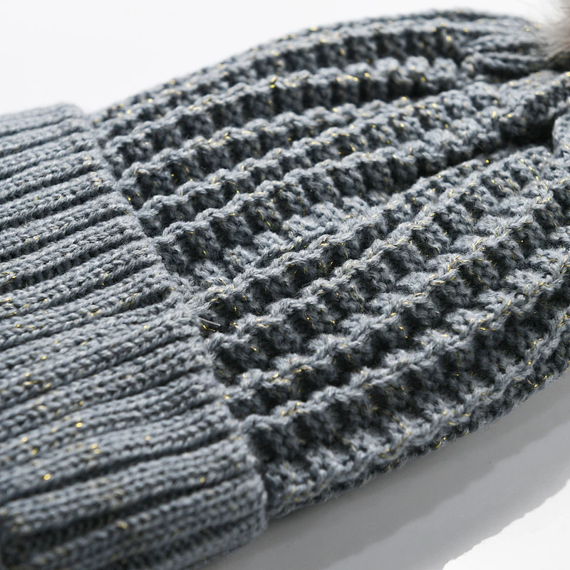 2020 Winter fashion acrylic w lurex kids knitted beanie hat