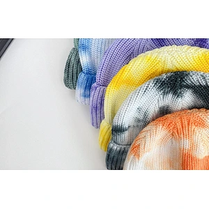 2020 Hotsale Unisex Winter Short Skullies Hat Women Tie Dye Warm Knitted Beanie