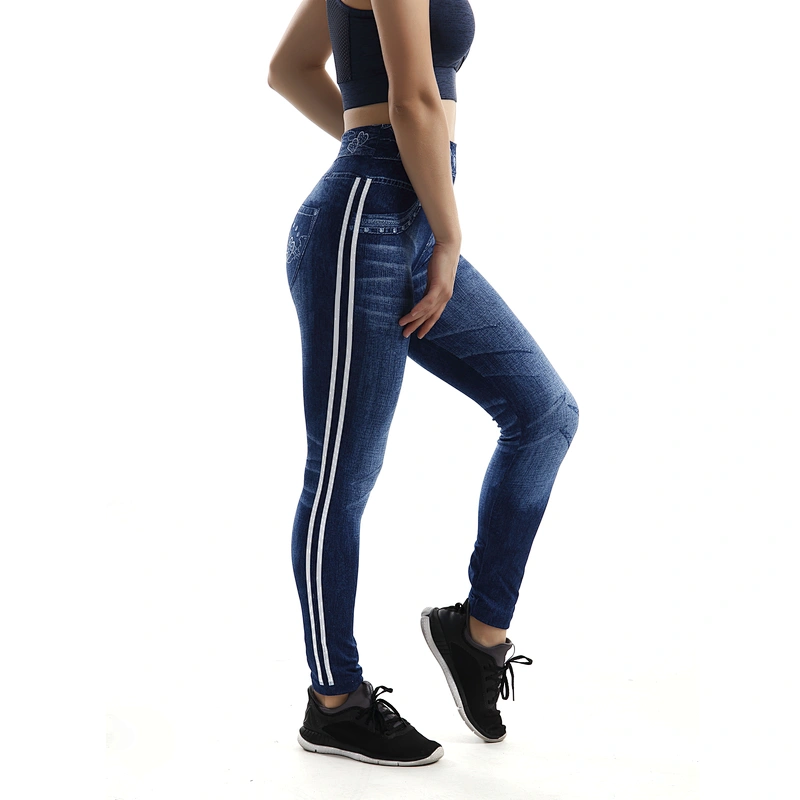 High Waisted Tummy Control Stretch Workout  Striped Seamless Yoga Pants