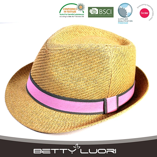 Wholesale Cheap Custom Paper Strew Fedora Hat