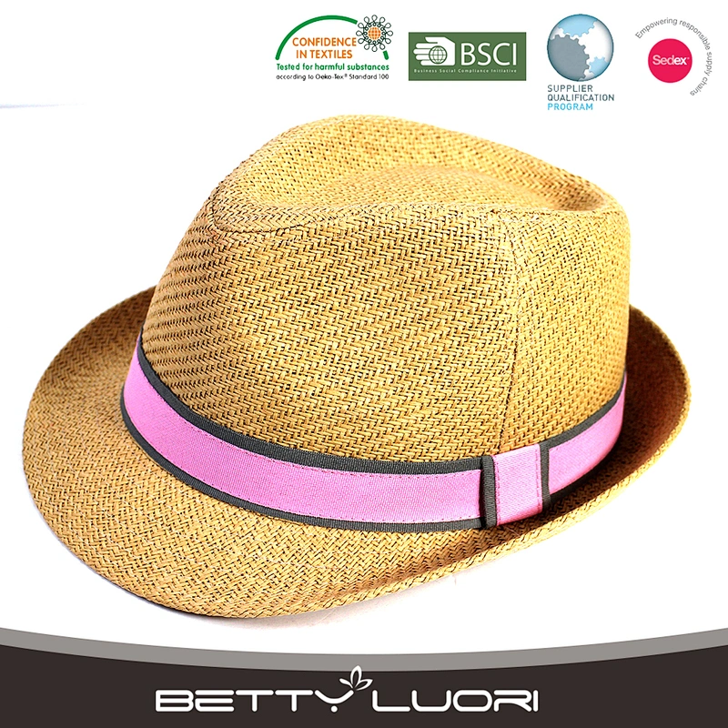 Wholesale Cheap Custom Paper Strew Fedora Hat