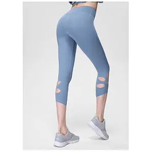 New arrival wholesale custom fashion cropped capri gym yoga fitness sexy leggings for women