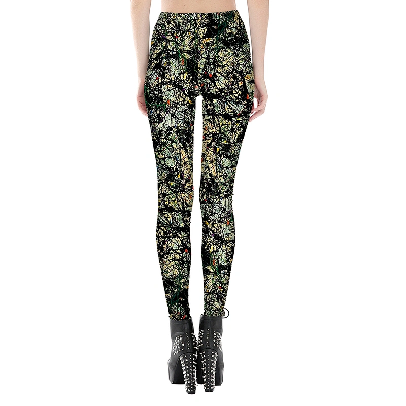Women's Printed Leggings, High Waist Spandex Stretchy Tights Leggings Pants