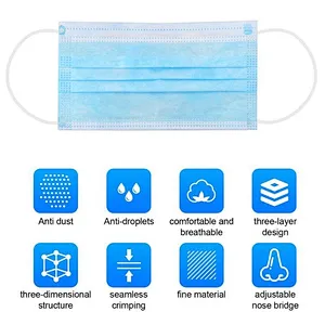Factory Wholesale Small MOQ Non Woven Disposable 3ply Face Mask