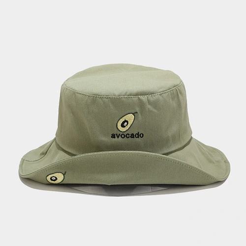 Ladies Fashion Custom Design Cheap 100% Polyester W embroided fruit Bucket Hat