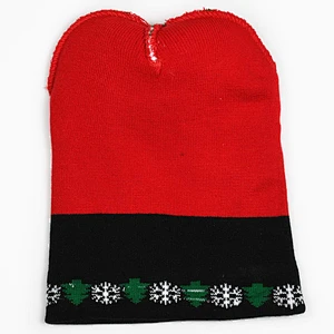 Hot Sale Knit Christmas Custom Winter Jacquard Party Beanie With Led Lights