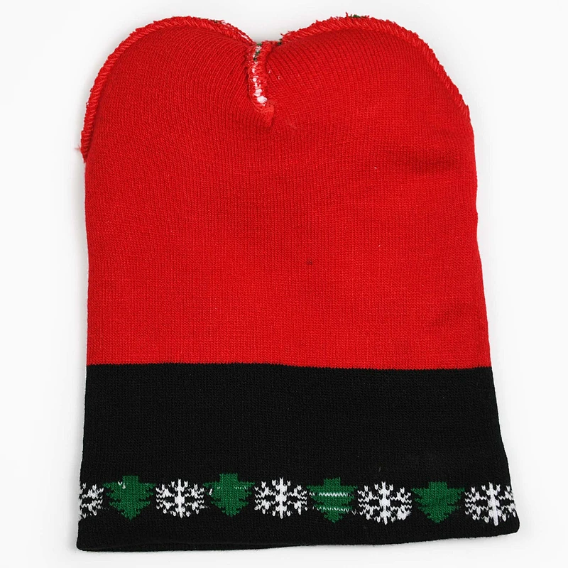 Hot Sale Knit Christmas Custom Winter Jacquard Party Beanie With Led Lights