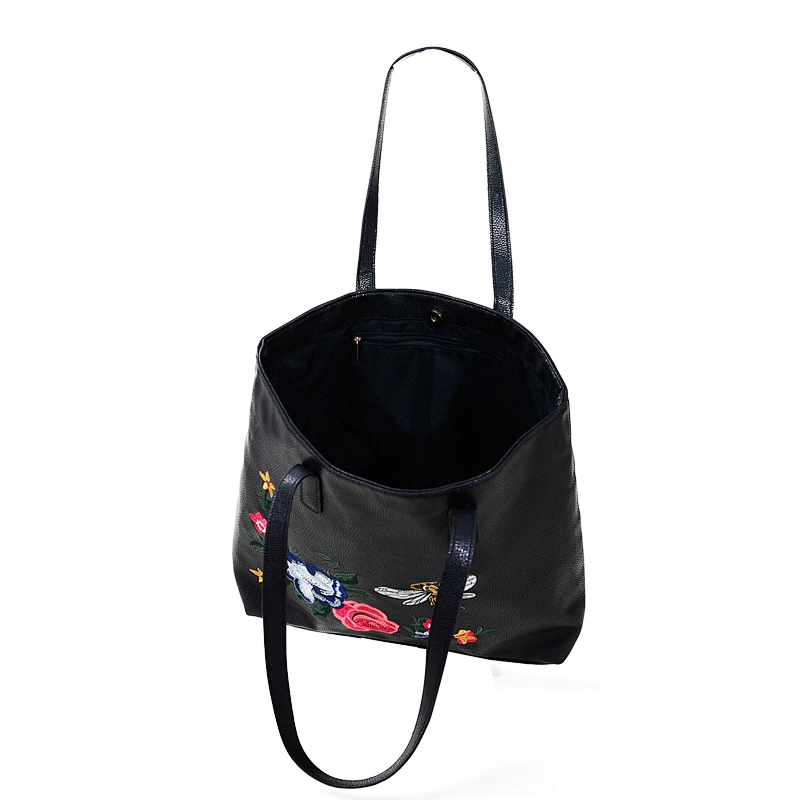 Fashion Ladies Embroidered PU Shoulder Handbag