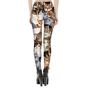 Women's Digital Print Stretchy Ankle Leggings Tights