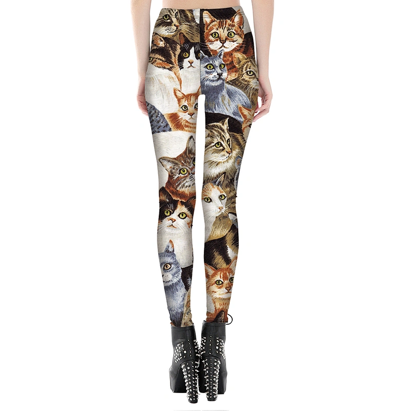 Women's Digital Print Stretchy Ankle Leggings Tights