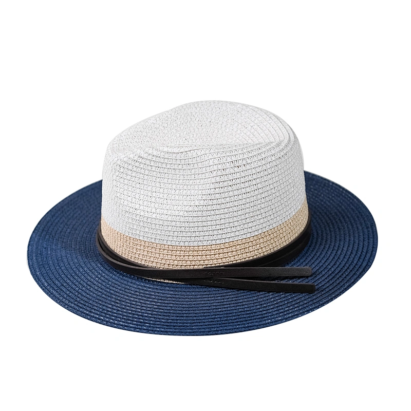 Summer big brim natural and blue china cowboy hat