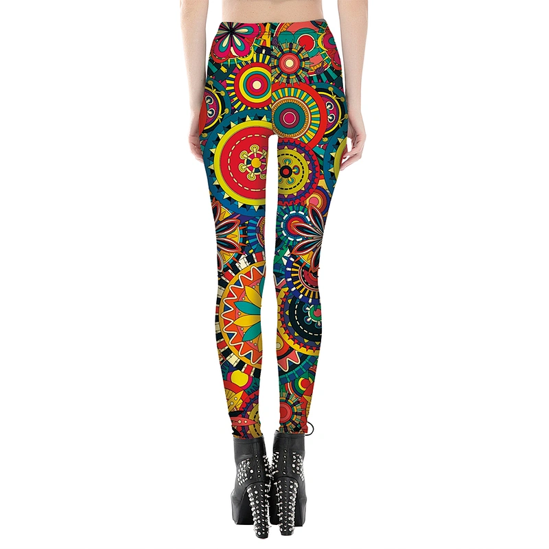 Women's Digital Printed Leggings Full-Length Regular Size Yoga Workout Leggings Pants Soft Capri
