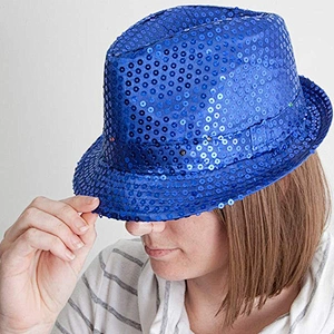 Wholesales Bulk Men and Women Colorful Dance Party  Sequins Fedora Hats