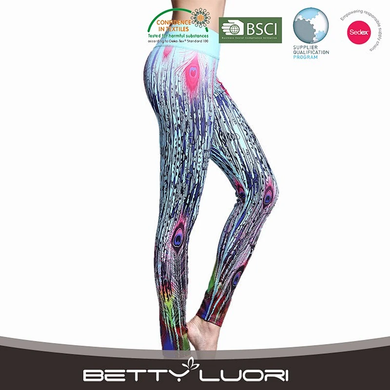 Quick dry girl's printed fitness yoga pants leggings