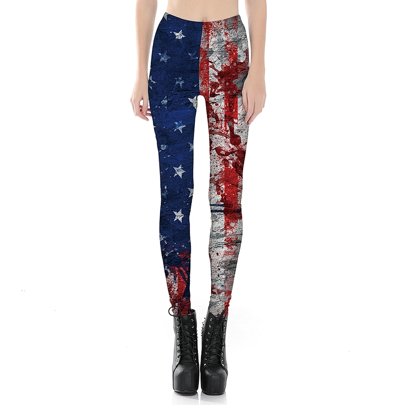 Womens 3D Digital Print Stretch Ankle Length Leggings