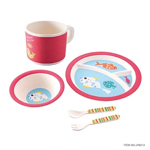 bamboo fibre spanish cheap turkish 5 Piece Child Dinnerware Set