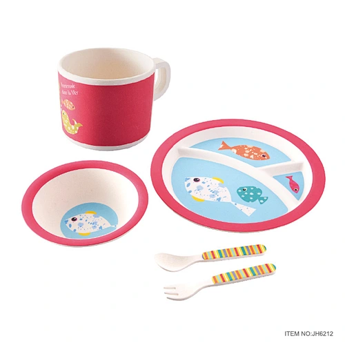 bamboo fibre spanish cheap turkish 5 Piece Child Dinnerware Set