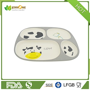 Custom Logo Accepted Bamboo Kid Dinnerware Plate Sets