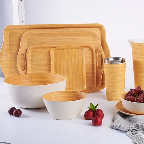 Joyhome bamboo dinnerware Set