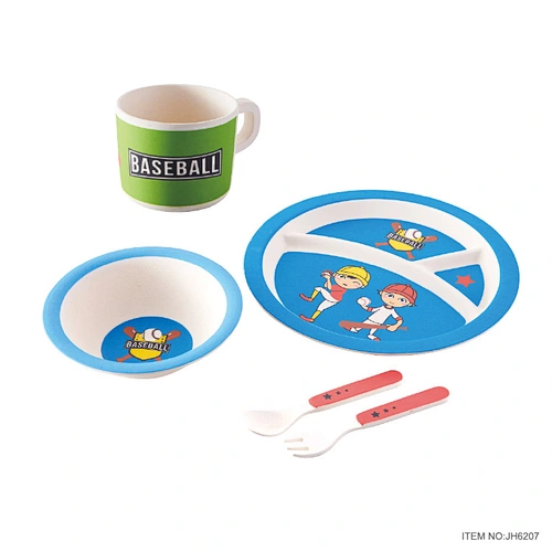 bamboo fiber kids dinner set