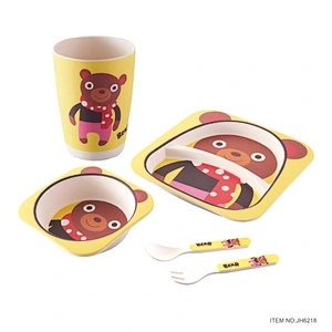 bamboo fiber kids dinner set